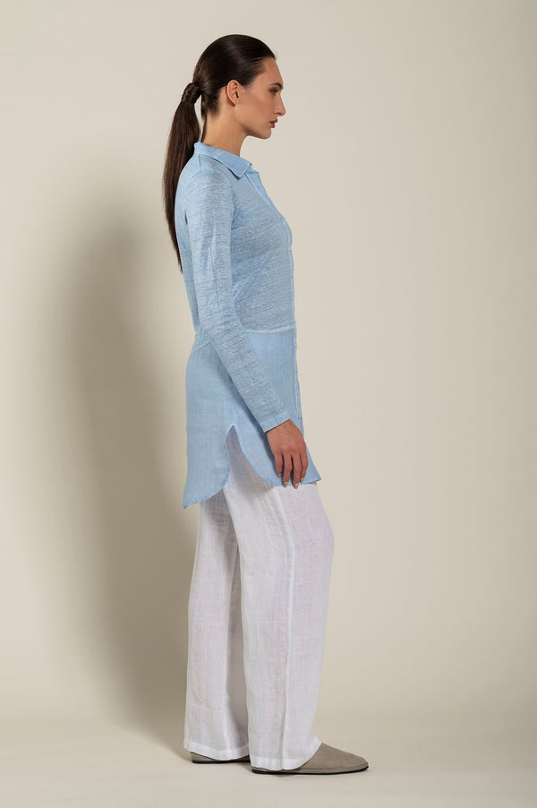 120% Lino Shirt With Long Sleeves ROSE QUARTZ SOFT FADE