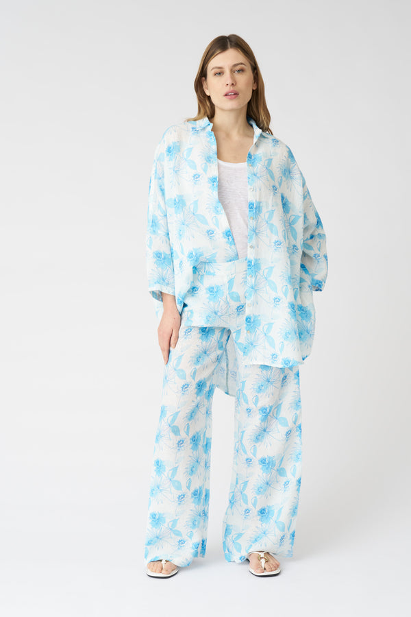 120% Lino The Botanical Watercolor Simona Shirt PRINT