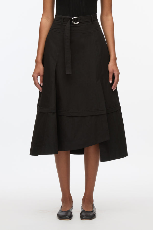 3.1 Phillip Lim Belted Flare Skirt BLACK