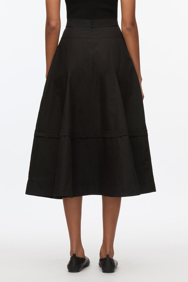 3.1 Phillip Lim Belted Flare Skirt BLACK