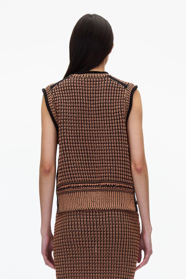 3.1 Phillip Lim Bi-Color Knit Vest CLAY-BLK