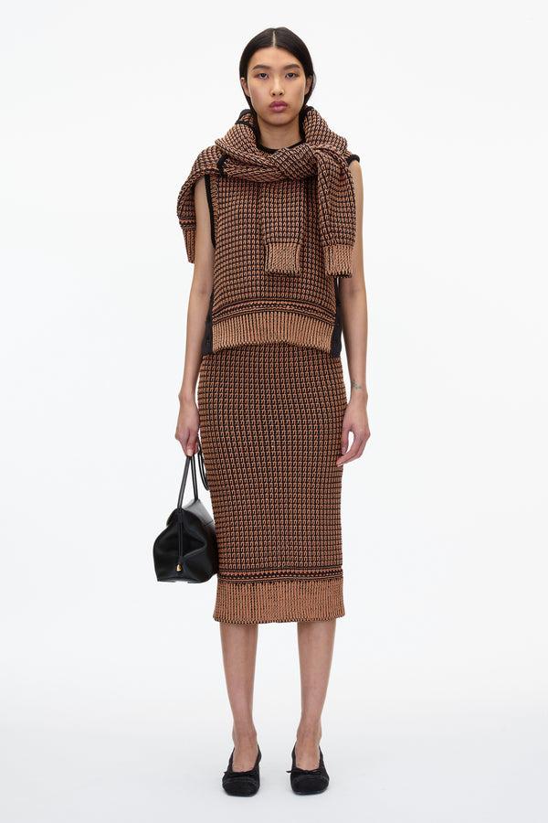 3.1 phillip lim Bi-Color Knit Vest CLAY-BLK