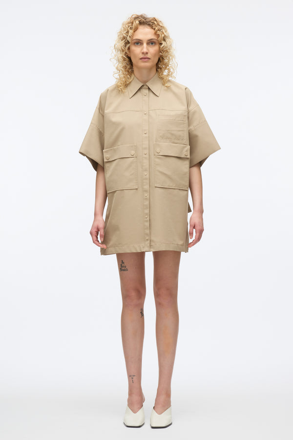 3.1 Phillip Lim Cargo Mini Shirt Dress KHAKI