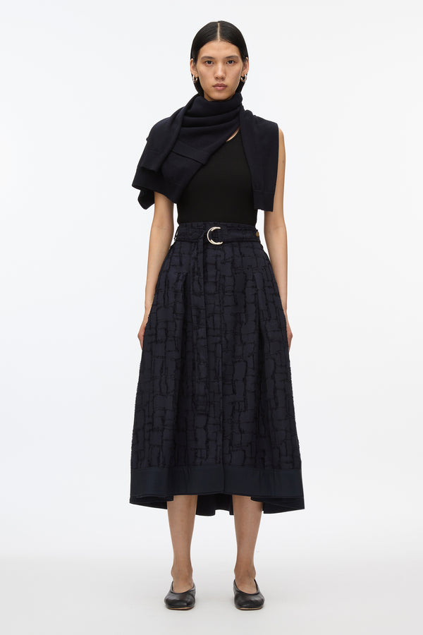 3.1 Phillip Lim Check Fil Coupe Skirt MIDNIGHT