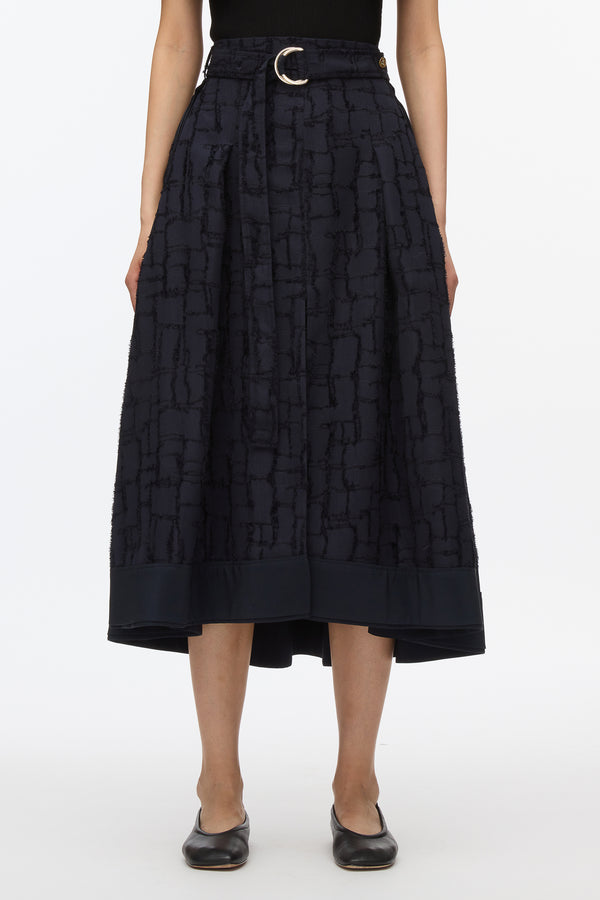 3.1 Phillip Lim Check Fil Coupe Skirt MIDNIGHT
