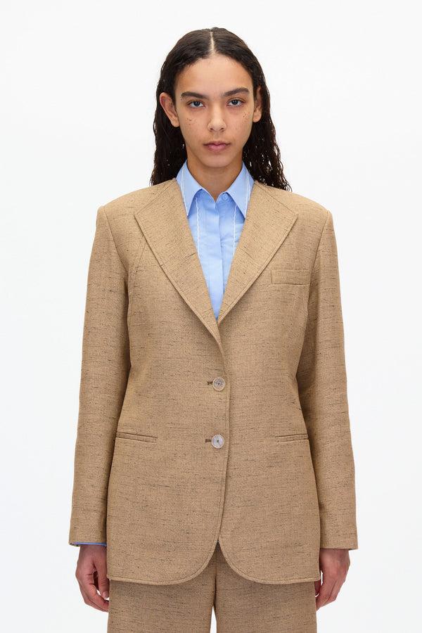 3.1 Phillip Lim Collarless Relaxed Blazer FAWN