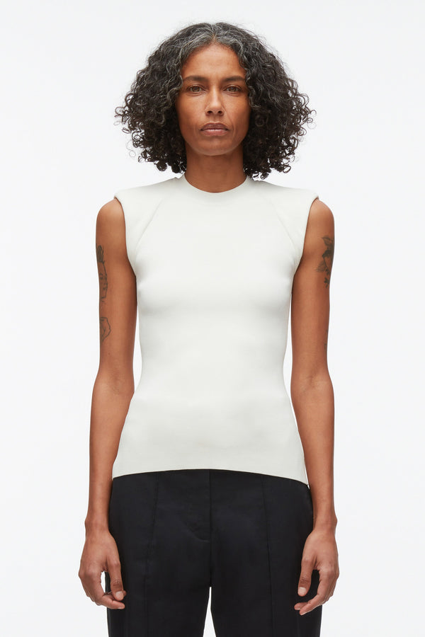 3.1 Phillip Lim Compact Rib Sleeveless Top IVORY