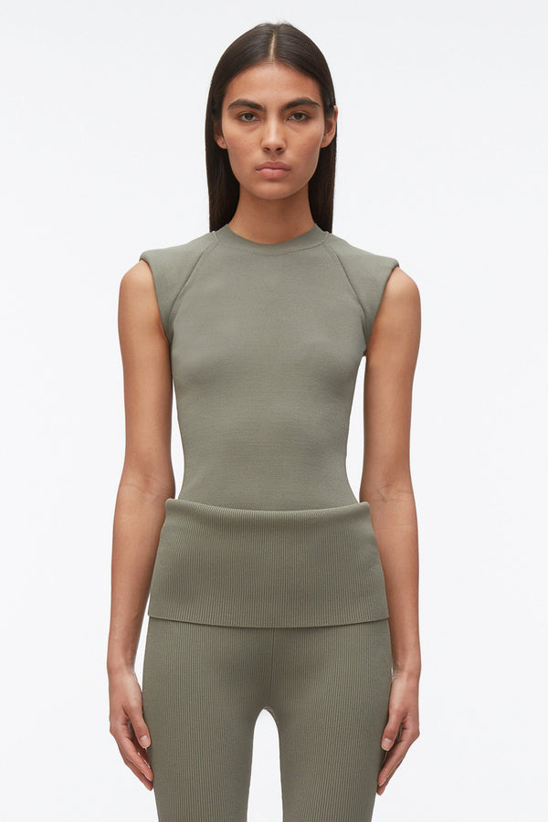 3.1 Phillip Lim Compact Rib Sleeveless Top SAGE
