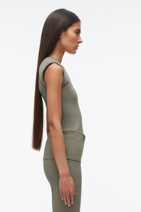 3.1 Phillip Lim Compact Rib Sleeveless Top SAGE