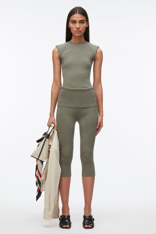 3.1 phillip lim Compact Rib Sleeveless Top SAGE