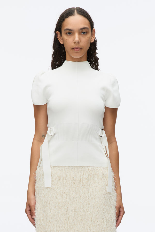 3.1 Phillip Lim Compact Rib Tulip Top IVORY