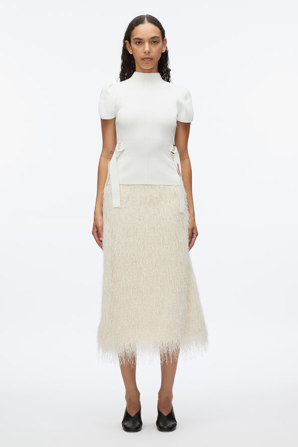 3.1 phillip lim Compact Rib Tulip Top IVORY