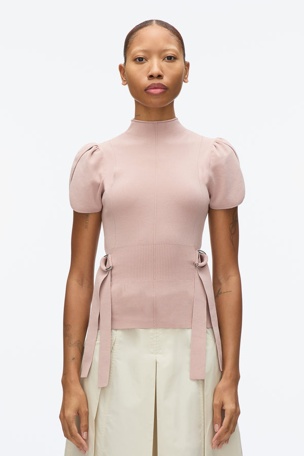3.1 Phillip Lim Compact Rib Tulip Top ROSE