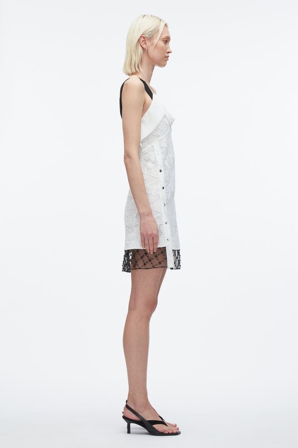 3.1 Phillip Lim Corded Lace Mini Dress WHITE-BLK