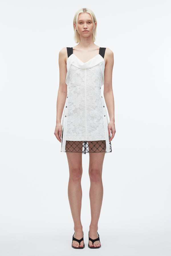 3.1 Phillip Lim Corded Lace Mini Dress WHITE-BLK