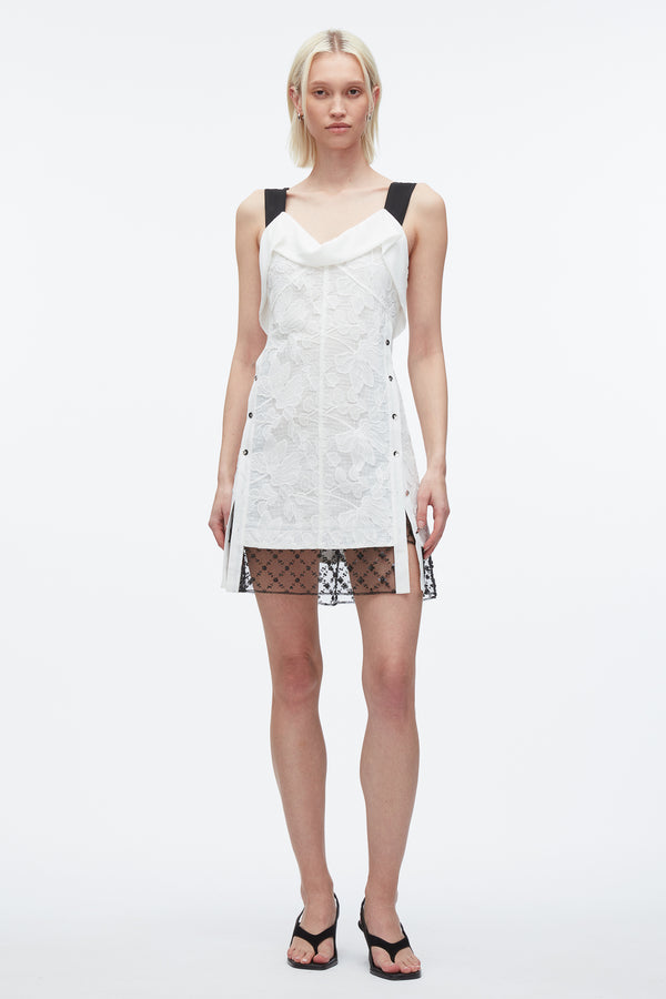 3.1 phillip lim Corded Lace Mini Dress WHITE-BLK