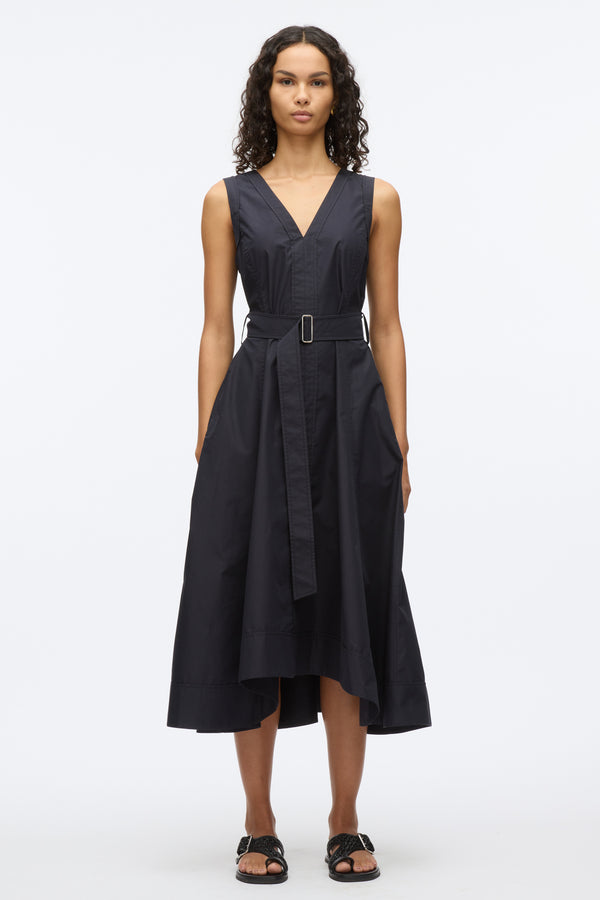 3.1 Phillip Lim Crisscross Back Midi Dress BLACK