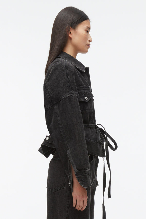 3.1 Phillip Lim Denim Boxy Jacket WASHED BLK