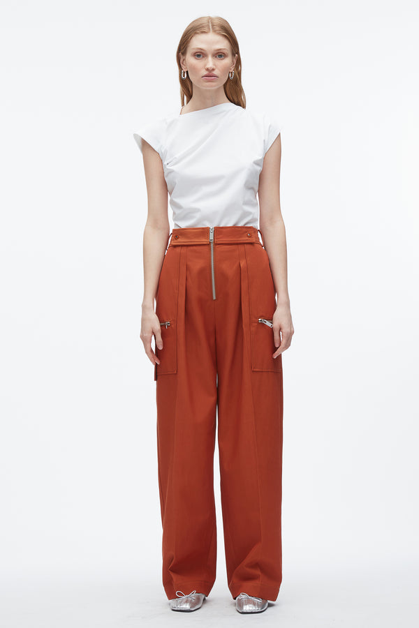 3.1 Phillip Lim Double Zip Wide Leg Pant BRICK