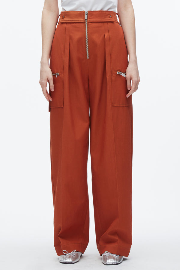 3.1 Phillip Lim Double Zip Wide Leg Pant BRICK