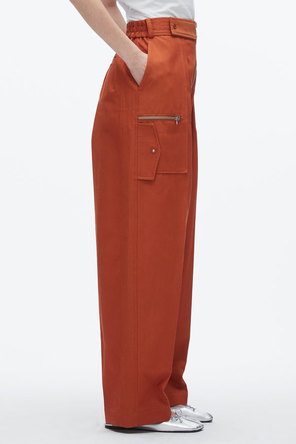 3.1 Phillip Lim Double Zip Wide Leg Pant BRICK