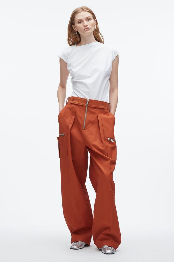 3.1 phillip lim Double Zip Wide Leg Pant BRICK