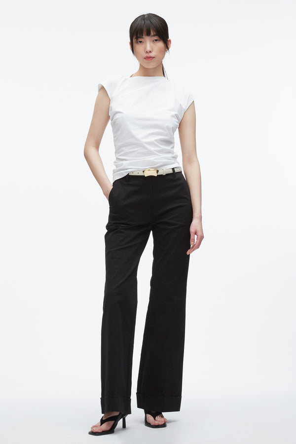 3.1 phillip lim Draped Asymmetric T-Shirt WHITE