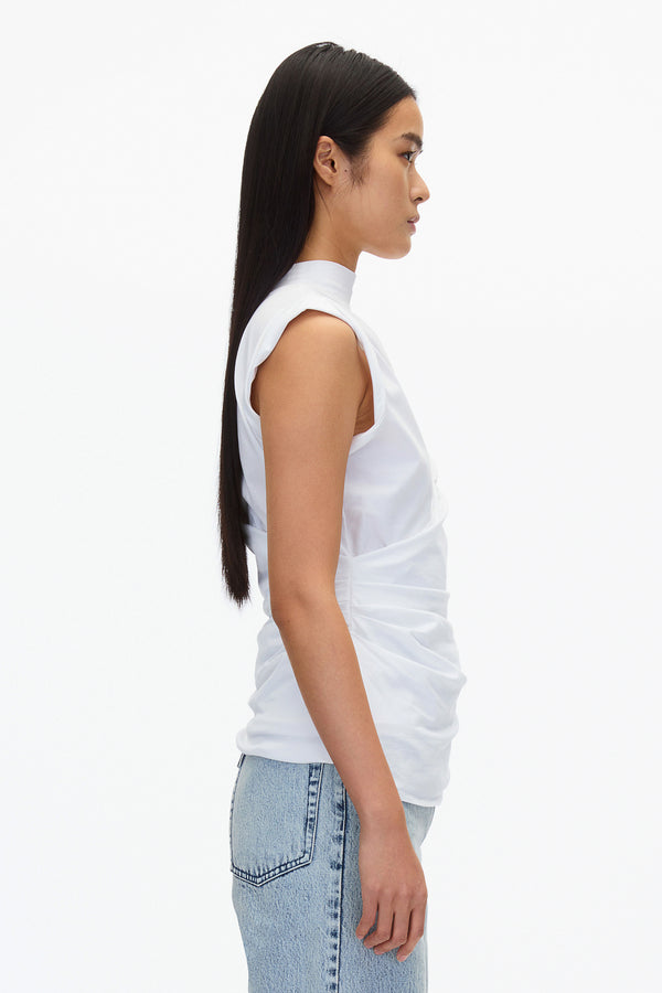 3.1 Phillip Lim Draped Mockneck Tank WHITE
