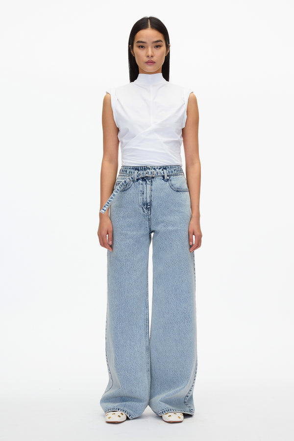 3.1 phillip lim Draped Mockneck Tank WHITE