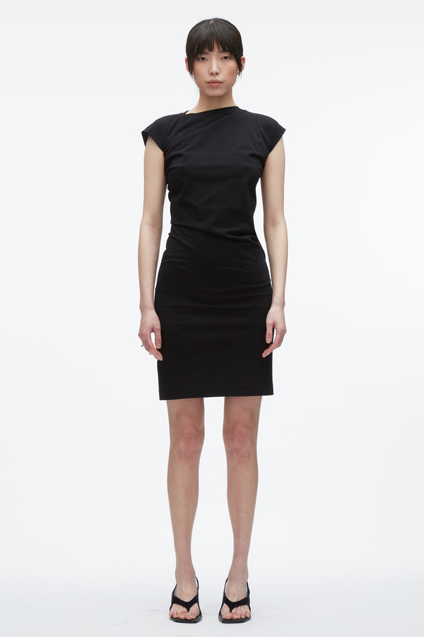 3.1 Phillip Lim Draped T-Shirt Dress BLACK