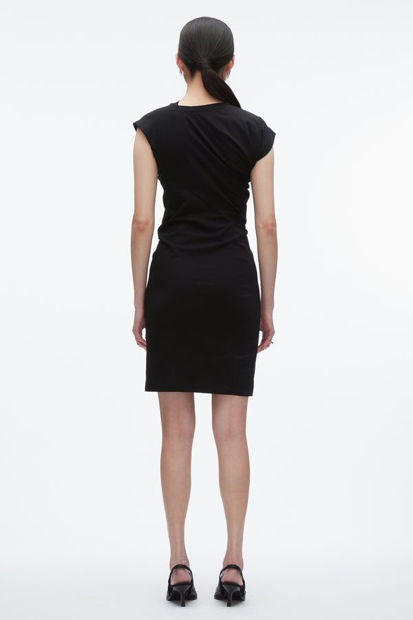3.1 Phillip Lim Draped T-Shirt Dress BLACK