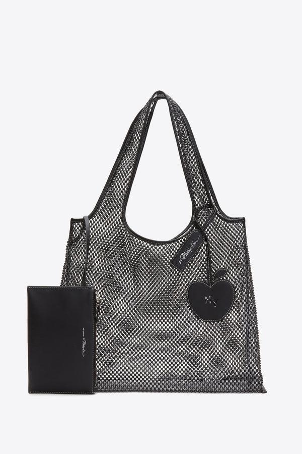 3.1 phillip lim Embellished Mesh Market Tote BLACK
