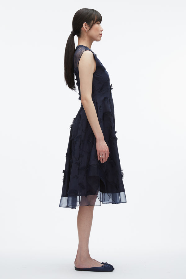 3.1 Phillip Lim Fil Coupé Midi Dress MIDNIGHT