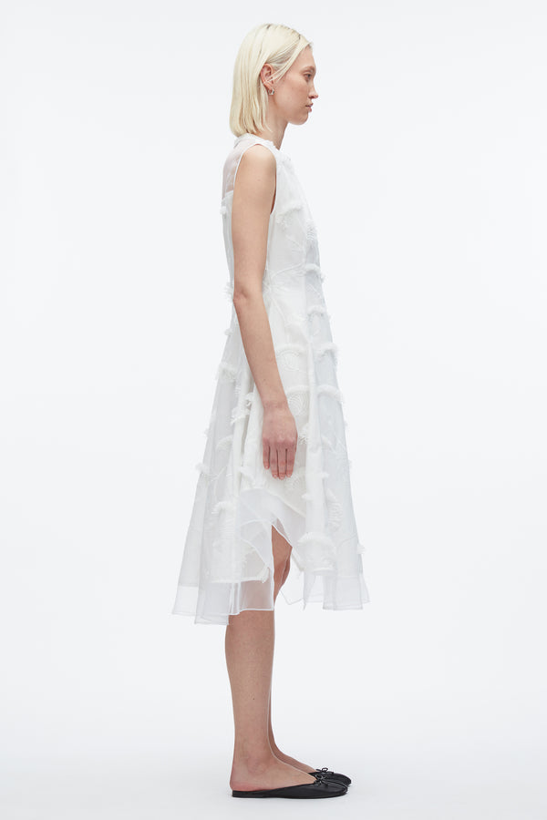3.1 Phillip Lim Fil Coupé Midi Dress WHITE
