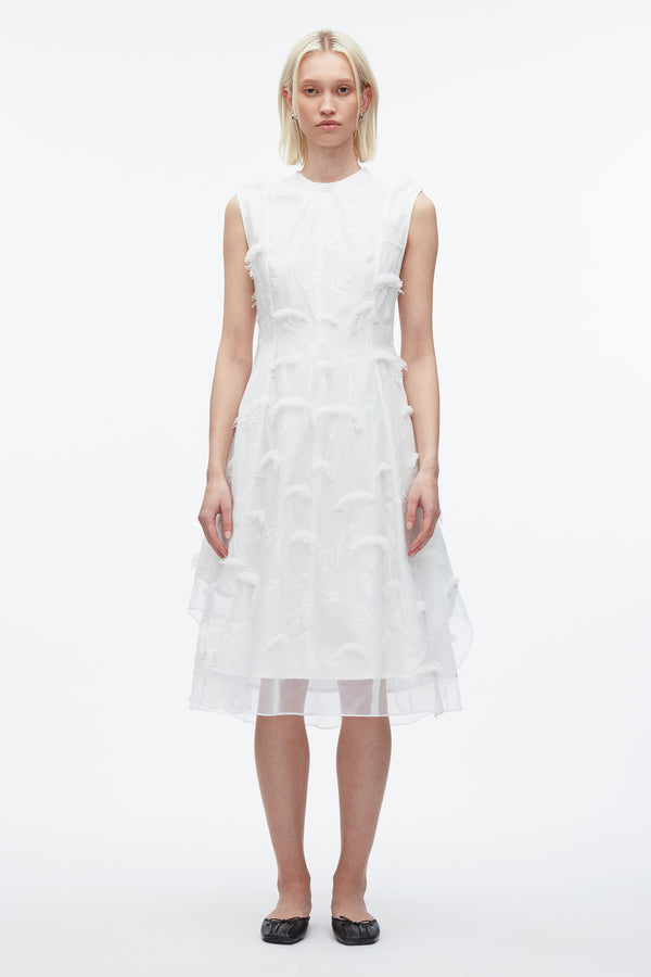 3.1 Phillip Lim Fil Coupé Midi Dress WHITE