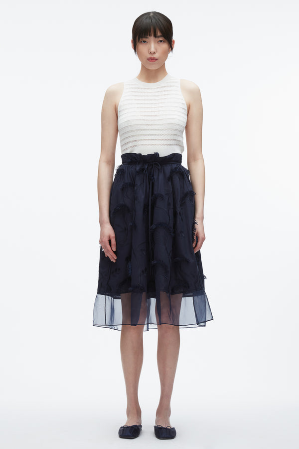 3.1 Phillip Lim Fil Coupé Midi Skirt MIDNIGHT