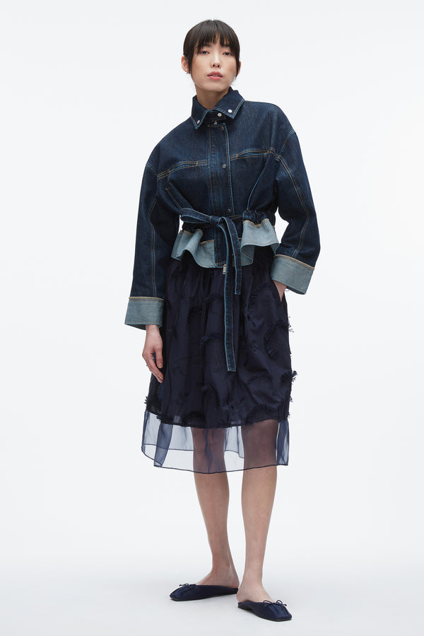 3.1 phillip lim Fil Coupé Midi Skirt MIDNIGHT