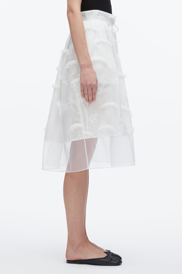 3.1 Phillip Lim Fil Coupé Midi Skirt WHITE