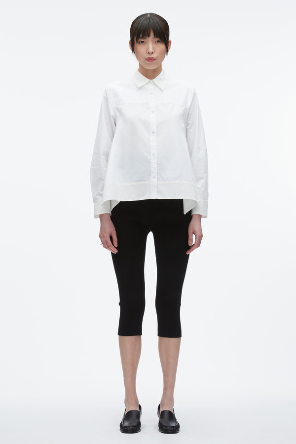 3.1 Phillip Lim Flounce Hem Poplin Shirt WHITE