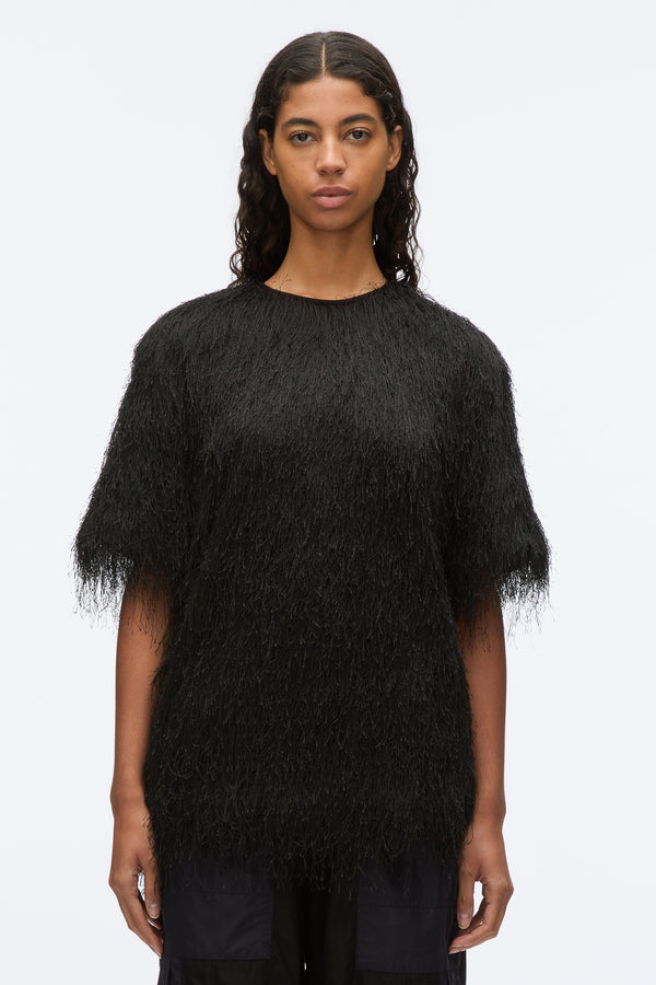 3.1 Phillip Lim Fringe Boxy Tee BLACK