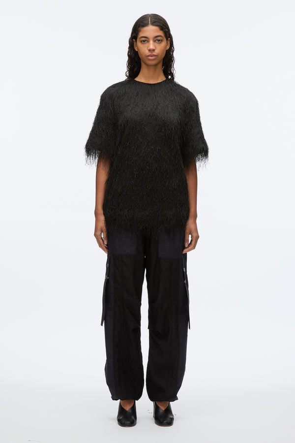 3.1 Phillip Lim Fringe Boxy Tee BLACK