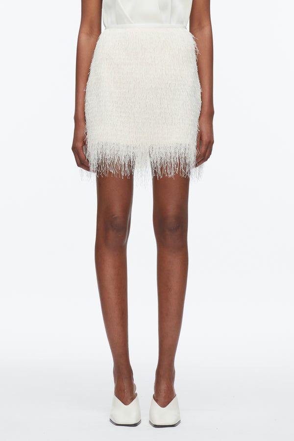 3.1 Phillip Lim Fringe Mini Slip Skirt IVORY