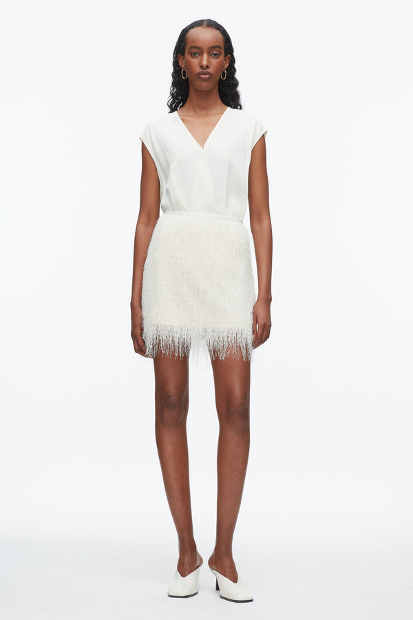 3.1 phillip lim Fringe Mini Slip Skirt IVORY