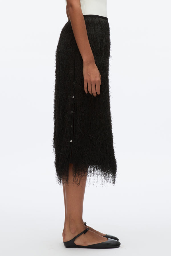 3.1 Phillip Lim Fringe Slip Skirt BLACK