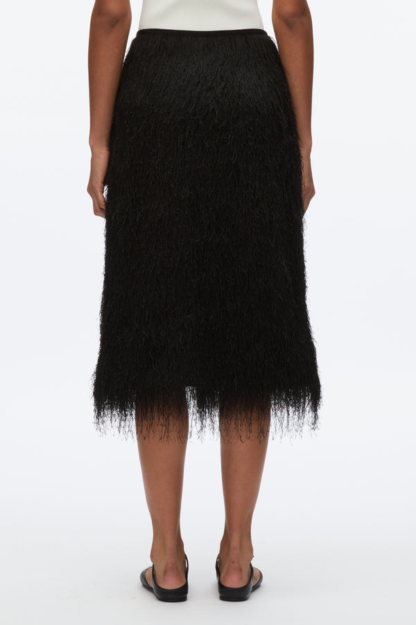 3.1 Phillip Lim Fringe Slip Skirt BLACK