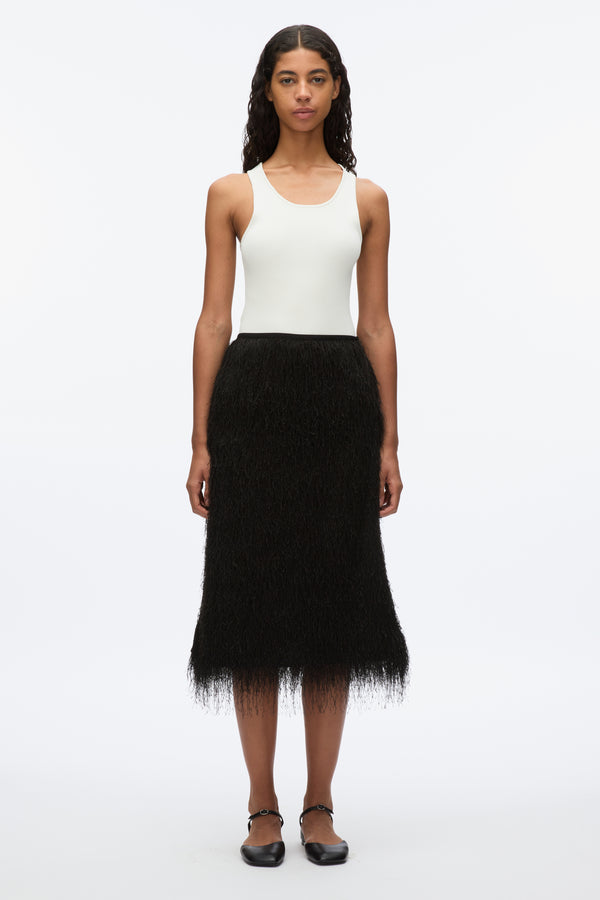 3.1 phillip lim Fringe Slip Skirt BLACK