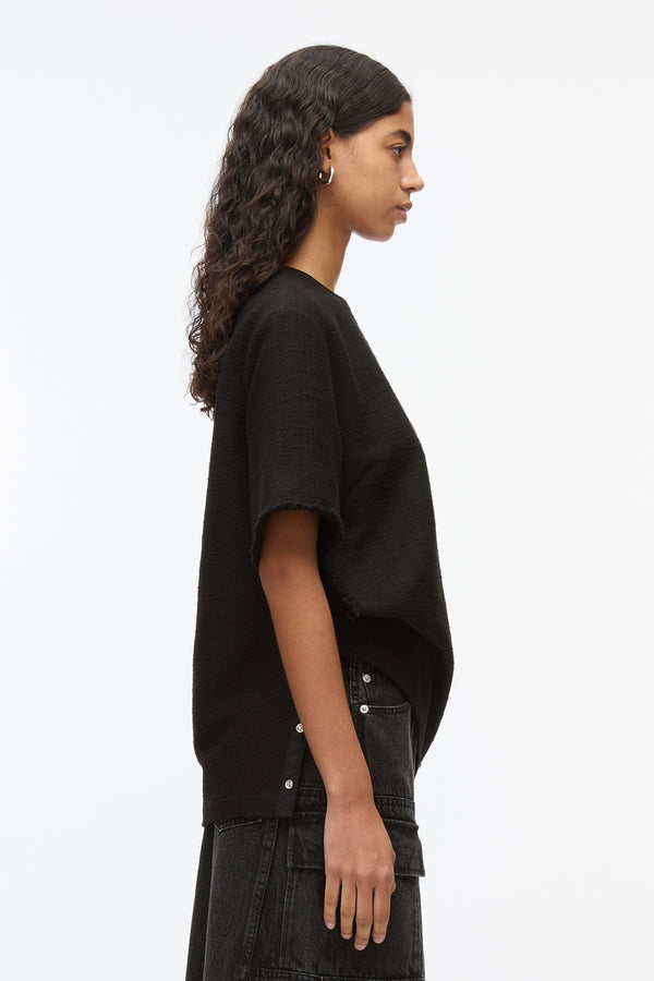 3.1 Phillip Lim Fringe Tweed Tee BLACK