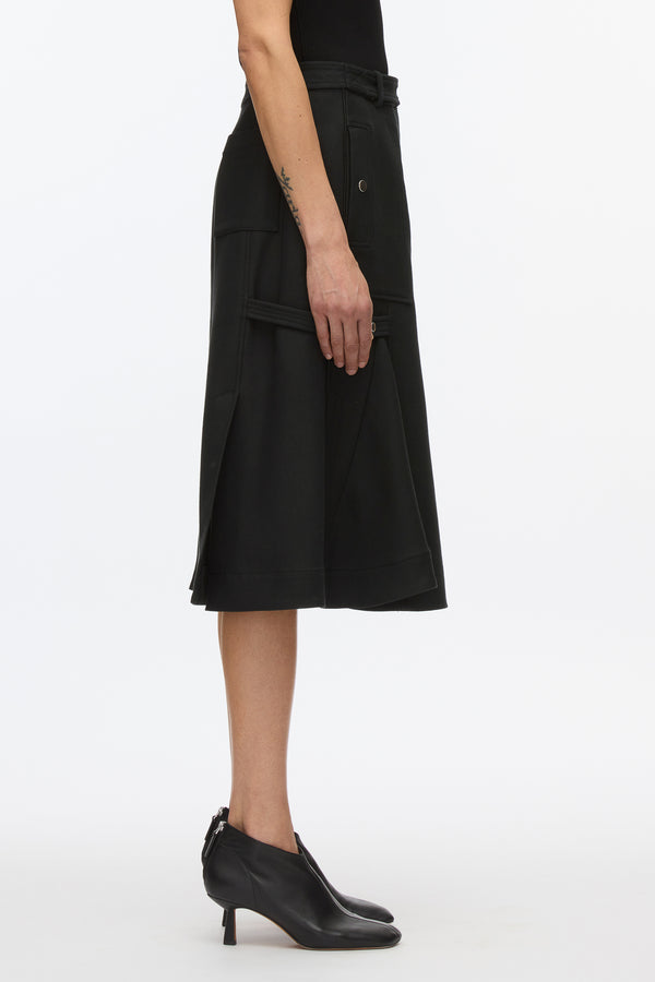3.1 Phillip Lim Godet Utility Skirt BLACK