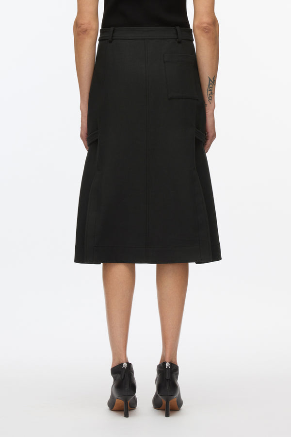3.1 Phillip Lim Godet Utility Skirt BLACK