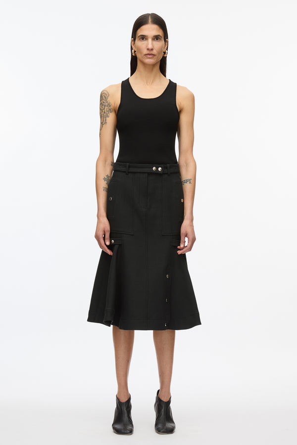 3.1 phillip lim Godet Utility Skirt BLACK